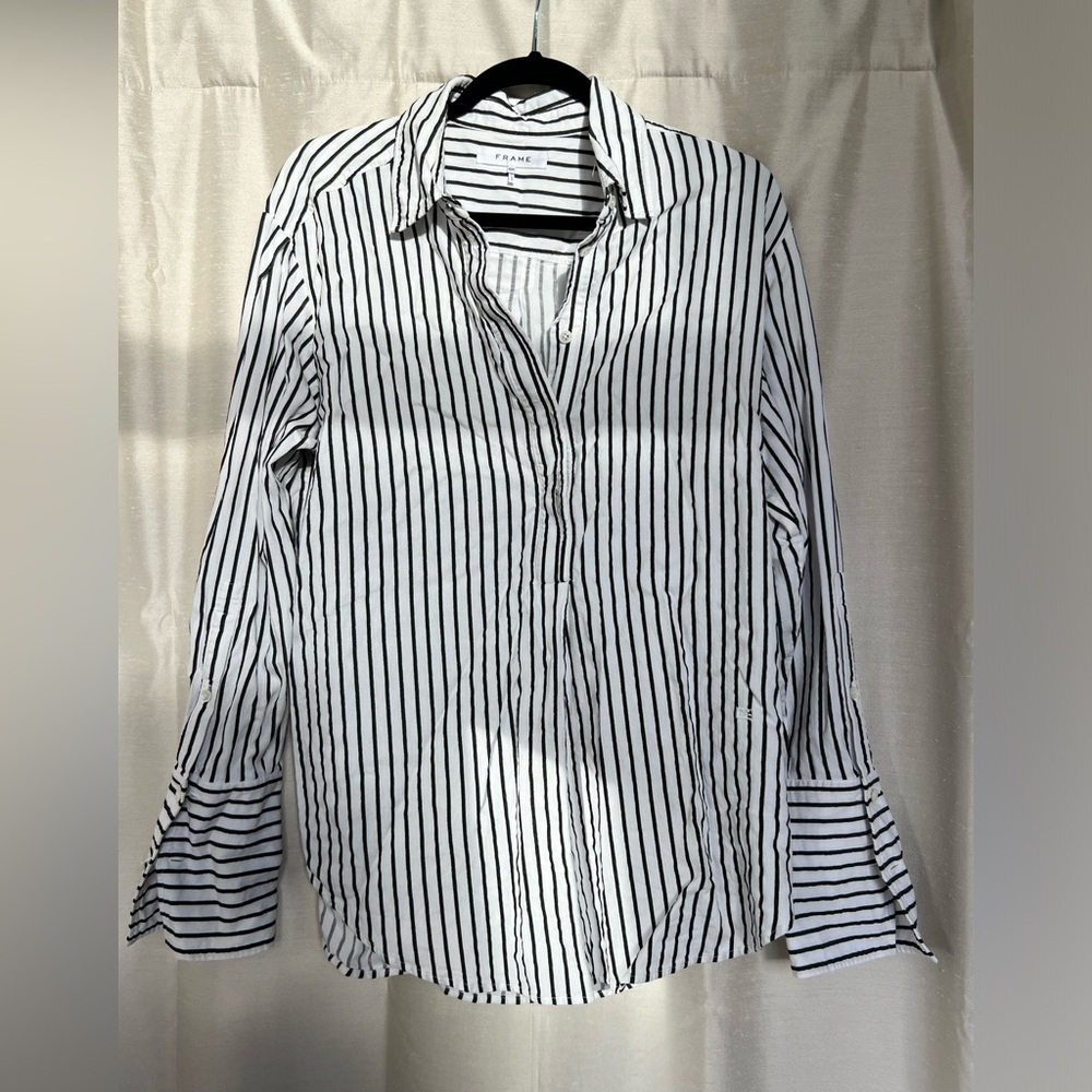 Frame Whitney stripe popover shirt